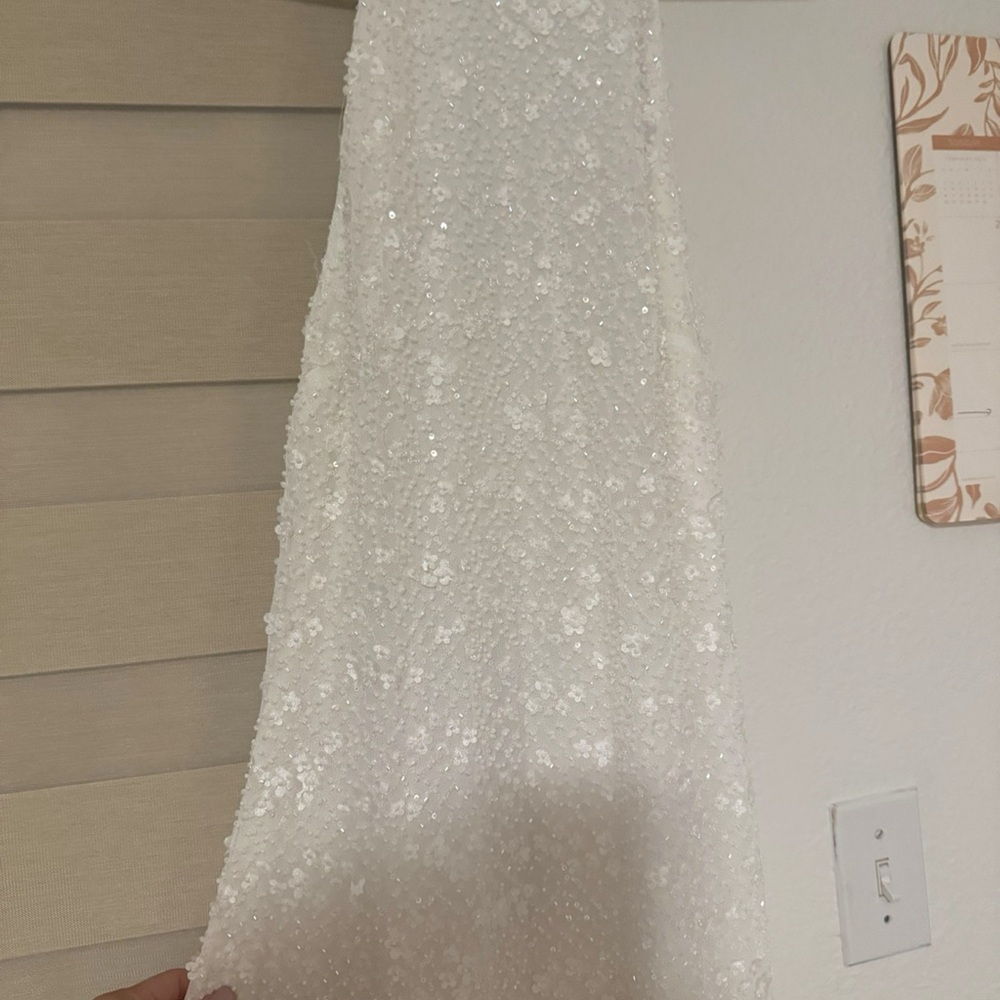 Elegant White Sequin Dress